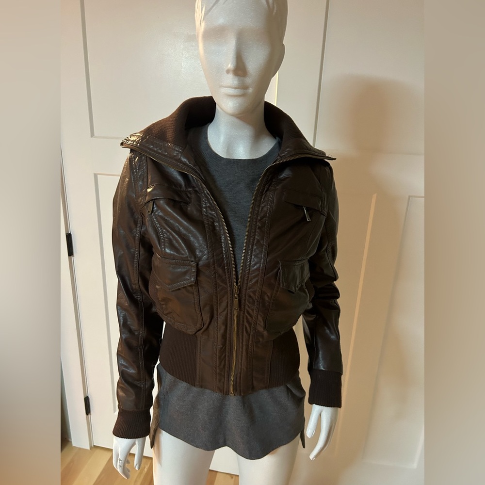 Brown leather jacket